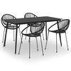 vidaXL 5-tlg. Garten-Essgruppe PVC Rattan Schwarz