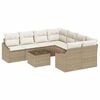 vidaXL Sofa Set 9 Stk. Beige und Creme Poly-Rattan