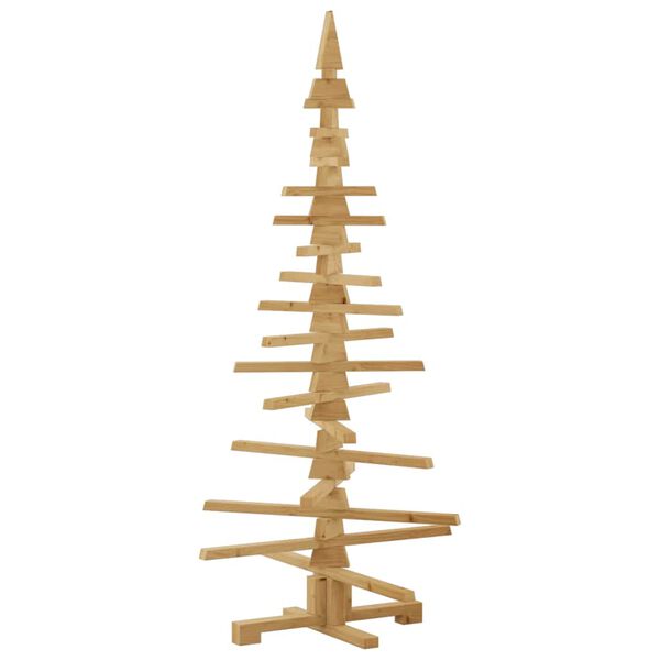 vidaXL Holz Weihnachtsbaum mit St&auml;nder Braun 150 cm Massivholz Kiefer