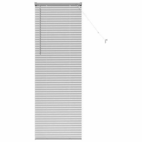 vidaXL Fensterjalousie mit Vorhängen Silber Aluminium