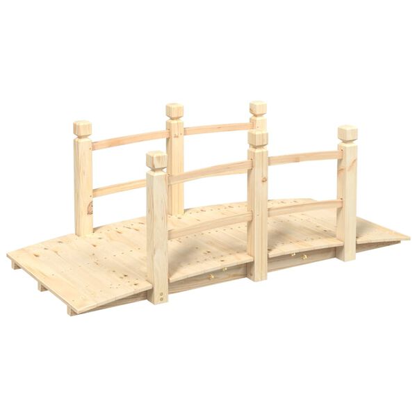 vidaXL Gartenbr&uuml;cke mit Gel&auml;nder 150x67x56 cm Massivholz Fichte