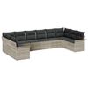 vidaXL Gartensofa-set mit Speicher 10 pcs Hellgrau Poly-Rattan