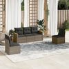 vidaXL 5-tlg. Garten-Sofagarnitur mit Kissen Grau Poly Rattan
