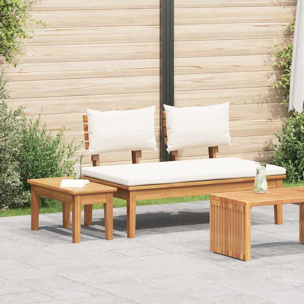 vidaXL Gartenbank 2 pcs Braun Massivholz Teak