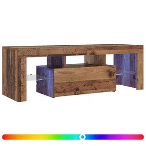 vidaXL TV-Schrank mit LED Altholz-Optik 120x36,5x40 cm Holzwerkstoff