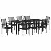 vidaXL Garten Essgruppe 9 pcs Schwarz Pulverbeschichteter Stahl