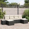 vidaXL Gartensofa-set mit Kissen 6 pcs Schwarz Poly-Rattan