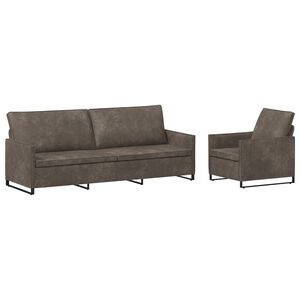 vidaXL Sofa-Set 2 pcs Dunkelgrau Kunstwildleder