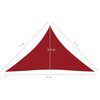 vidaXL Sonnensegel Oxford-Gewebe Dreieckig 5x5x6 m Rot