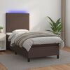 vidaXL Boxspringbett mit Matratze & LED Braun 80x200 cm Kunstleder