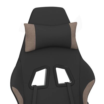 vidaXL Gaming-Stuhl mit Fußstütze Schwarz und Taupe Stoff