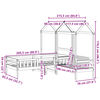 vidaXL Massivholzbett und Bank mit Dach Weiß 80x200 cm Kiefernholz