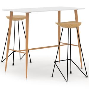vidaXL 3-tlg. Bar-Set Wei&szlig;