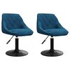 vidaXL Esszimmerst&uuml;hle 2 Stk. Drehbar Blau Samt