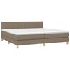 vidaXL Boxspringbett mit Matratze Taupe 200x200 cm Stoff