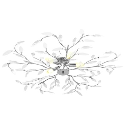 vidaXL Deckenleuchte mit Acrylglas-Blätter für 5 x E14-Lampen Weiß