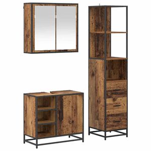 vidaXL Badezimmerm&ouml;bel-Set 3 stk. Altholz 65 x 33 x 60 cm