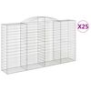 vidaXL Gabionen mit Hochbogen 25 Stk 300x50x160/180cm Verzinktes Eisen
