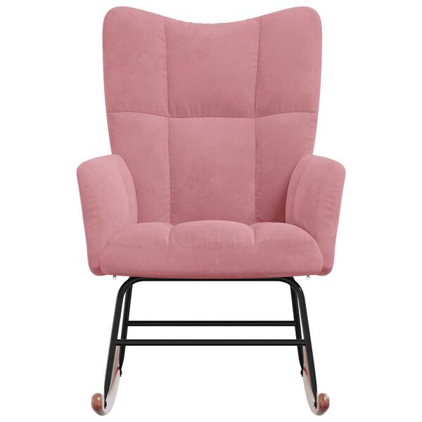 vidaXL Schaukelstuhl Samt Rosa