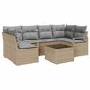 vidaXL Garten-Sofa-Set mit Kissen mit Speicher 7 pcs Beige und Grau
