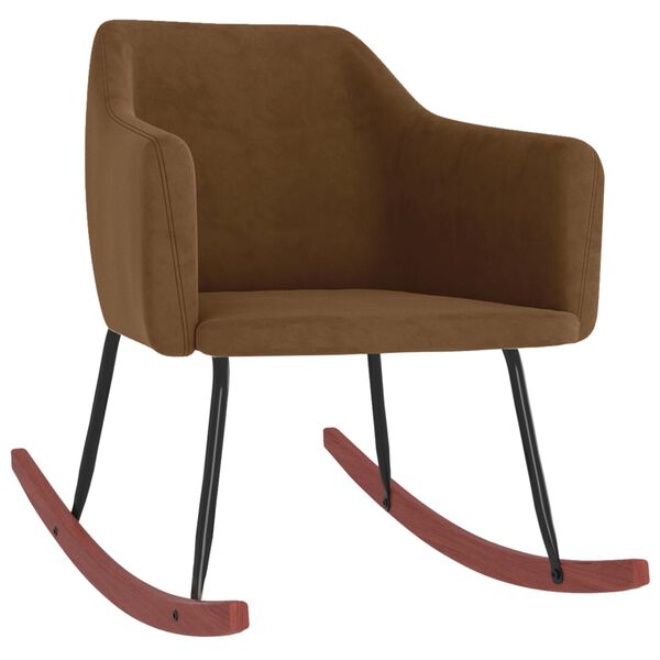 vidaXL Schaukelstuhl Braun Samt