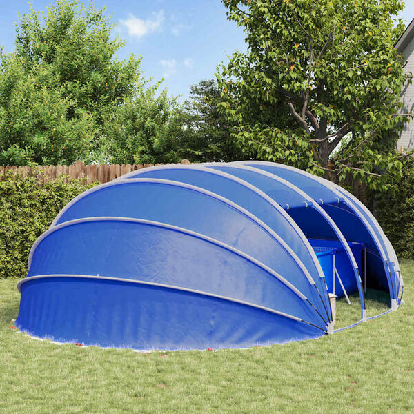 vidaXL Poolzelt Kuppel Blau 640 x 432 x 205 cm
