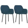 vidaXL Esszimmerst&uuml;hle 2 Stk. Blau Samt