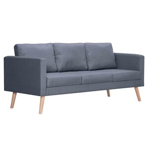 vidaXL Sofa 3-Sitzer Stoff Dunkelgrau