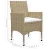 vidaXL 3-tlg. Garten-Essgruppe Beige Poly Rattan und Glas