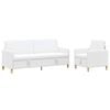 vidaXL Sofa Set mit Stauraum 2 Stk. Wei&szlig; Polyester