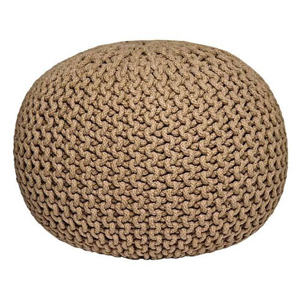LABEL51 Pouf Gestrickt Baumwolle M Beige