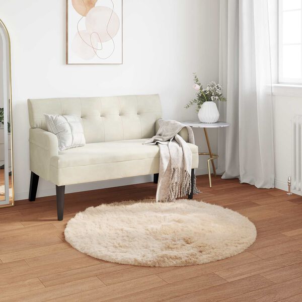 vidaXL Kunstschaffell Teppich Tafalla Beige &Oslash; 100 cm Polyester