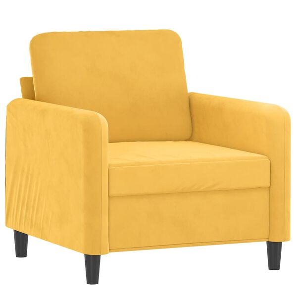 vidaXL Sessel mit Hocker Hellgelb 60 cm Samt