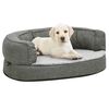 vidaXL Hundematratze Ergonomisch 60x42 cm Leinenoptik Fleece Grau
