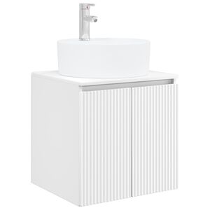 vidaXL Wandmontierte Waschtisch Wei&szlig; 49,5 x 44,5 x 65 cm Holzwerkstoff