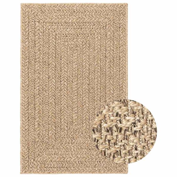 vidaXL Teppich ZIZUR 240x340 cm Jute-Optik Indoor und Outdoor