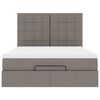 vidaXL Ottoman-Bett mit Matratze Taupe 140x190 cm Stoff