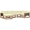 vidaXL Outdoor-Sofagarnitur mit Kissen 6 pcs Natur und Creme