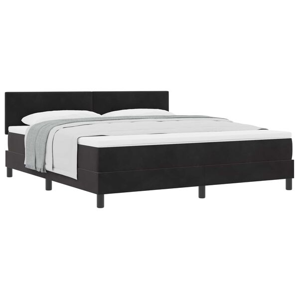 vidaXL Boxspringbett mit Matratze Schwarz 180 x 200 cm Samt