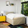 vidaXL Boxspringbett mit Matratze Creme 120x200 cm Stoff