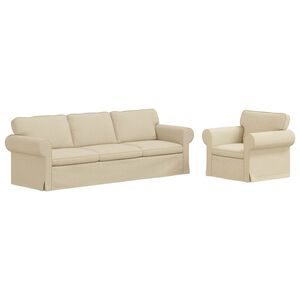 vidaXL Sofa 2 pcs Creme