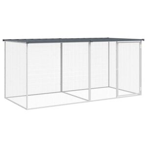 vidaXL H&uuml;hnerk&auml;fig mit Dach Anthrazit 203x98x90 cm Verzinkter Stahl