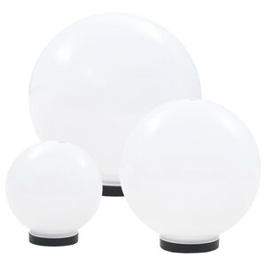 vidaXL LED-Gartenleuchten-Set 3-tlg. Kugelf&ouml;rmig 20/30/40 cm PMMA