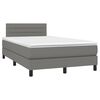 vidaXL Boxspringbett mit Matratze Dunkelgrau 120x200 cm Stoff