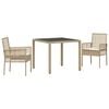 vidaXL Garten Essgruppe 3 Stk. Beige Poly-Rattan