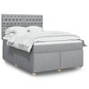 vidaXL Boxspringbett mit Matratze Hellgrau 140x190 cm Stoff