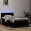 vidaXL Boxspringbett mit Matratze & LED Schwarz 80x210 cm Samt