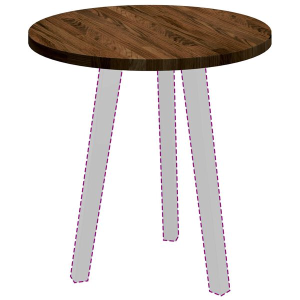 vidaXL Tischplatte Hellbraun &Oslash; 50 x 2,5 cm Massivholz Eiche