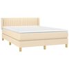 vidaXL Boxspringbett mit Matratze Creme 140x200 cm Stoff