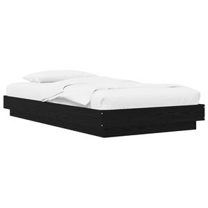 vidaXL Bodenbettgestell Schwarze Eiche 80 x 210 cm Holzwerkstoff